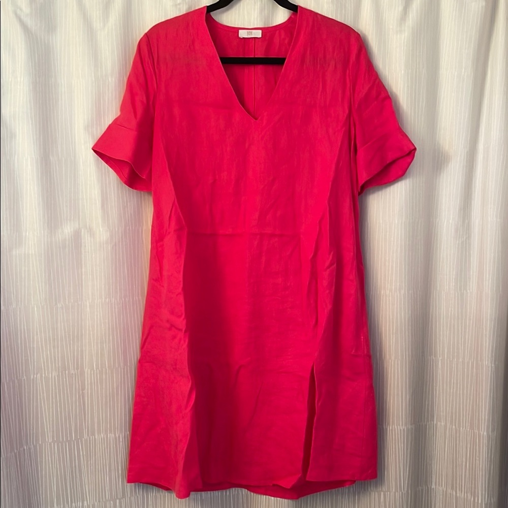 RIANI Short Sleeve Linen Dress